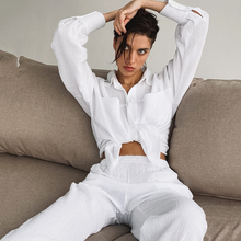 Load image into Gallery viewer, Double Layered Cotton Shirt Pyjamas Set
