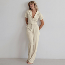 Load image into Gallery viewer, Knitted Cardigan With Wide Leg Pyjamas Set
