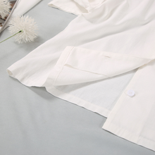 Load image into Gallery viewer, White Cotton and Linen Loose Fit Wide Leg Pyjamas Set
