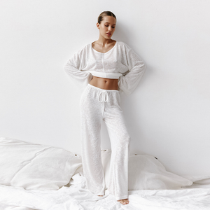 Loose Fit Pure Cotton Wide Leg Pyjamas Set