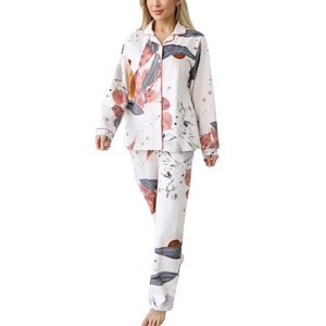 Cotton Printed Long Sleeved Women's Pyjamas Set