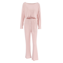 Load image into Gallery viewer, Round Neck 2 Piece Wide Leg Loose Fitting Pyjama Set
