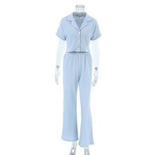 Load image into Gallery viewer, Knitted Cardigan With Wide Leg Pyjamas Set
