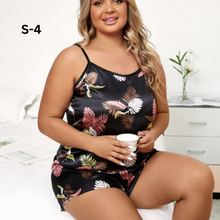 Load image into Gallery viewer, Plus Size Round Neck Sleeveless Pyjamas Set For Women
