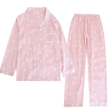 Load image into Gallery viewer, Heart Print Full Sleeve Silk Pyjamas Set
