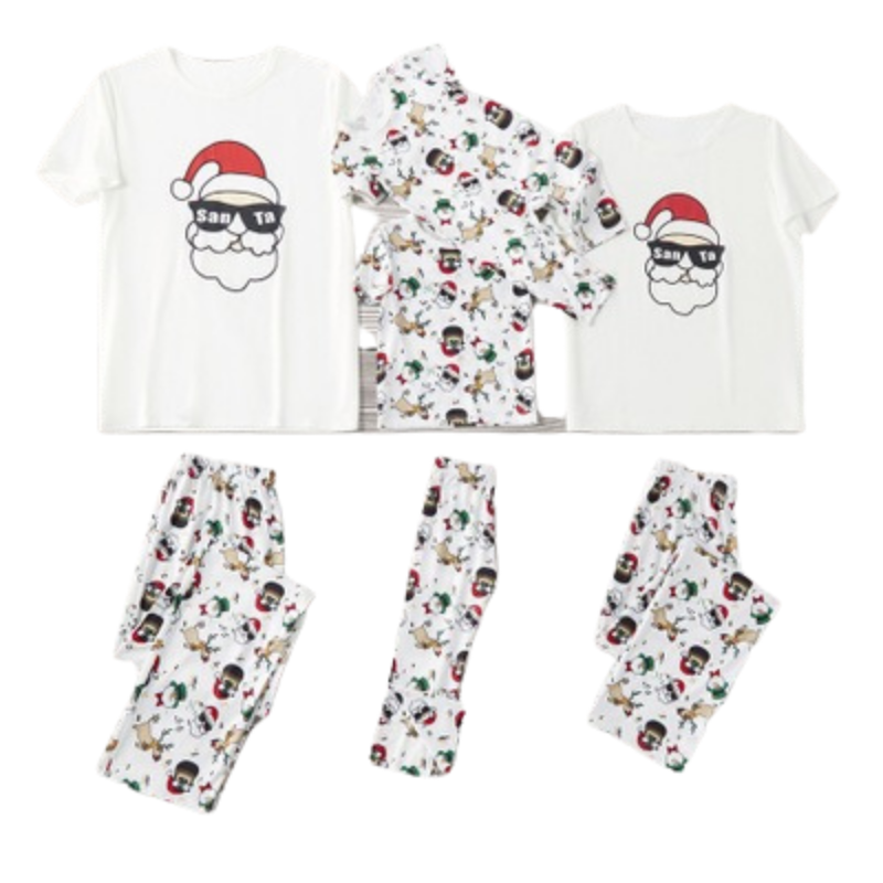 White Santa Matching Family Pyjamas