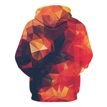 Load image into Gallery viewer, Unisex Red Geometric Triangle Glow 3d Hoodie
