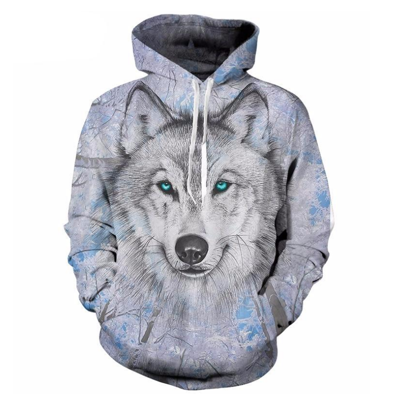 Unisex Wolf Sketch Hoodie