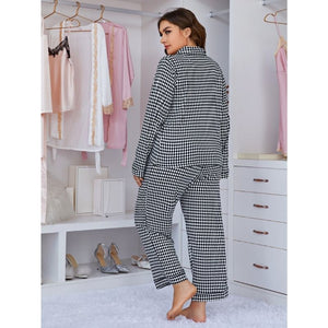 Black and White Plus Size Pyjamas Set