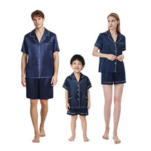 Load image into Gallery viewer, Short Sleeve Silk Family Matching Pyjamas Set
