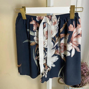 Wild Flower navy Blue Shorts